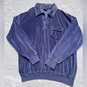 vintage velvet collared long sleeve top